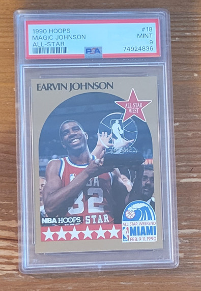 1990 Hoops #18 Magic Johnson All Star PSA 9 Los Angeles Lakers