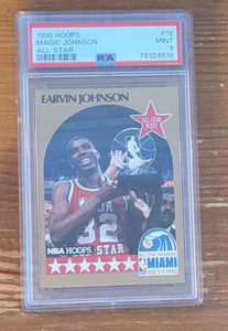 1990 Hoops #18 Magic Johnson All Star PSA 9 Los Angeles Lakers