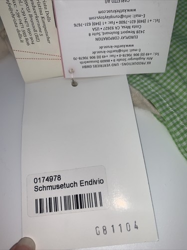 Käthe Kruse Schlenker Stofftier Grün Schmusetuch Schaf Vichy Kariert Karo Lamm - Bild 5 von 5