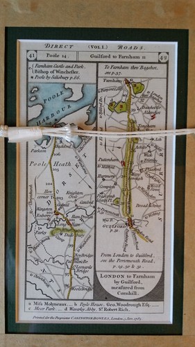 1785 ANTIQUE PATERSON ROAD ROUTE MAP - WINCHESTER SOUTHAMPTON POOLE GUILDFORD - Picture 6 of 8