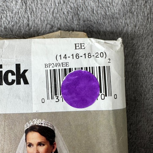 Butterick Pattern BP249 5731 Sz 14-20 Kate Middleton Wedding Bustle Dress Veil - Picture 2 of 7