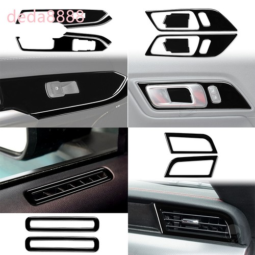 72Pcs Piano Black Interior Full Set Decorative Trim Kit For Ford Mustang 2015-23 - Picture 8 of 15