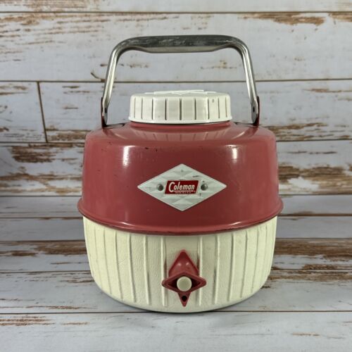 Vintage 1960er Coleman Diamond Badge Rosa Gallone Thermoskanne Wasserkanne Kühler/Tasse
