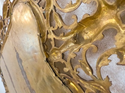 Wunderschöner großer antiker französischer Bronze Spiegel von 1880 selten Engel & Maskaron Köpfe - Bild 17 von 21