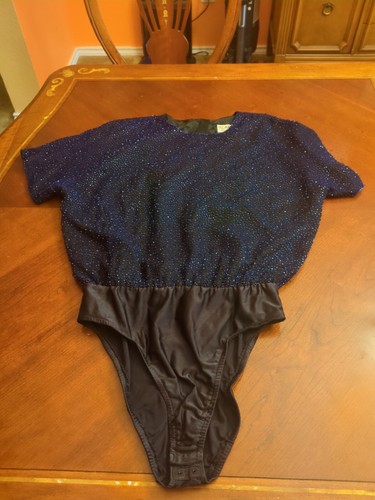 BlackTie Oleg Cassini blue beaded top Size M - Picture 4 of 16
