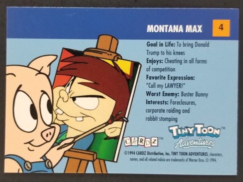 Montana Max 1994 Looney Tiny Toons Cartoon Card #4 (NM) | eBay