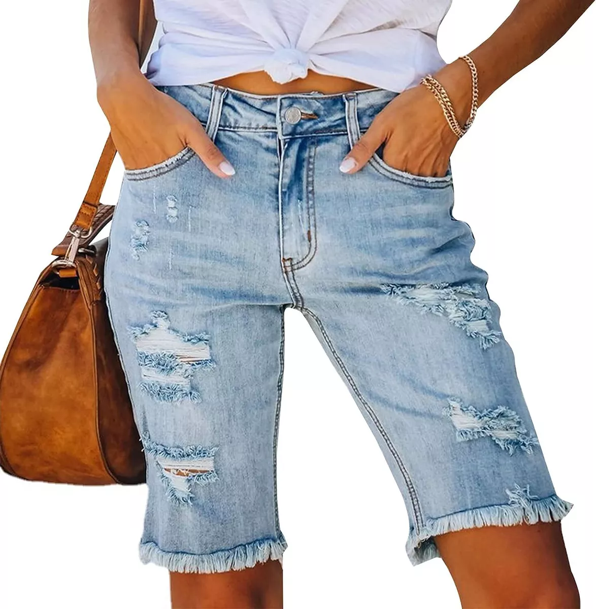 Distressed bermuda outlet denim shorts