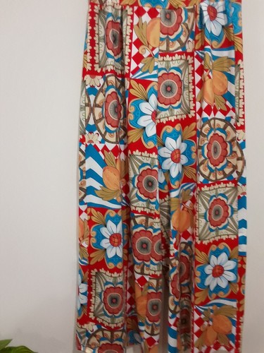 Shein Curve Pants W32 in Womens Retro Size 0XL Elastic Waist Hippy Colourful - Picture 3 of 10