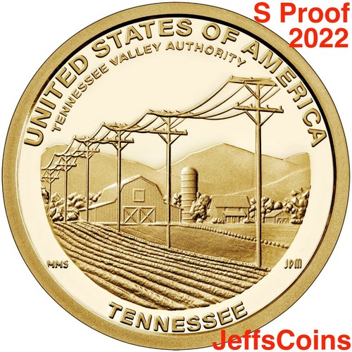 2022 S PROOF Power Lines Tennessee innovation américaine #17 dollars pionniers - Photo 1 sur 12