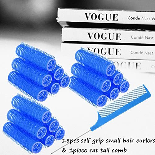 18 Stück Self Grip Small Hair Curlers Heatless Roller Hair Curlers Pro dunkelblau - Bild 5 von 6