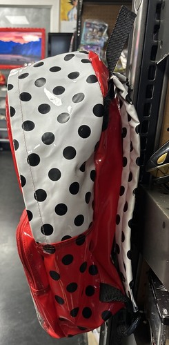 Disney 101 Dalmatians VTG 90s Backpack Red Black White Polka Dots Pup On Front - Picture 7 of 19