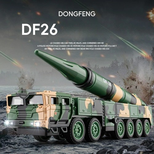 Vehículo de lanzamiento de misiles 1:50 Dongfeng 26/100 modelo fundido a presión camión militar juguetes EE. UU. - Imagen 1 de 10