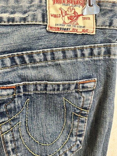 True Religion World Tour Jeans Women's Size 29 Flare Low Rise USA 32x34 - Picture 4 of 6