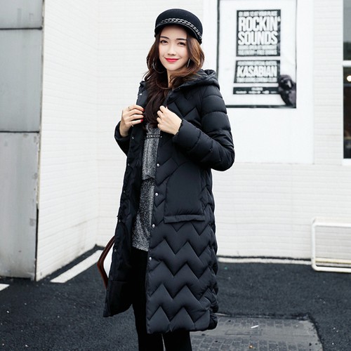 Puffer Outwear Parka Kvinders Fit Jakke Lang Slim Bomuld Polstret Vinter Varm Frakker zqOBSP