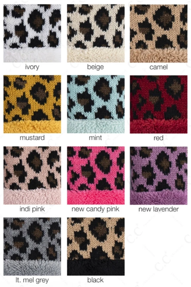 Guantes de manopla de punto acanalados C.C 2-7 años niños niña niño animal leopardo Foto 2 de 4