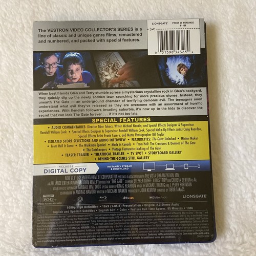 The Gate Edition Steel Book Blu Ray Digital Code 1986 New Exclusive Edition Nip - Picture 5 of 7