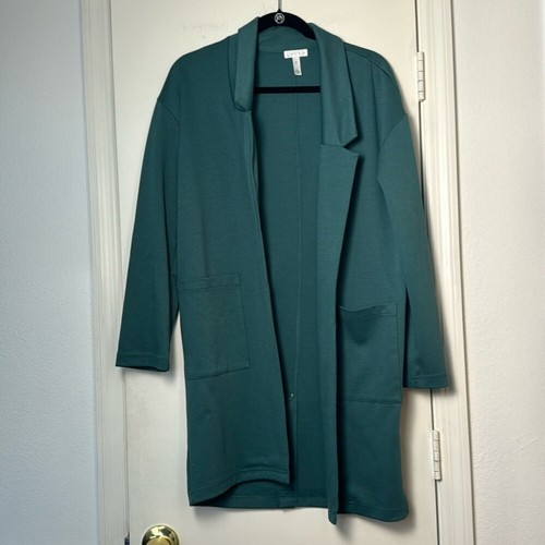 Leith Teal Long Blazer Jacket Duster Business Casual Size XS - Picture 2 of 9