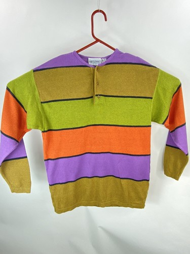 Vintage Riflesso Uomo Men's Striped Pullover Sweater Made in Italy Sz L - 第 1/4 張圖片