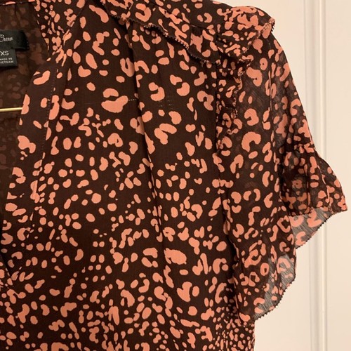 J. Crew Women’s Short Sleeve Burgundy and Pink Blouse Size XS - Picture 5 of 7