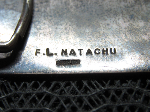 ZUNI STERLING SILVER SUN FACE TURQUOISE CORAL ONYX BELT BUCKLE! F L NATACHU 40g - Picture 9 of 12
