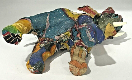 Parche hecho a mano tela elefante escultura estatuilla multicolor arte popular indio - Imagen 6 de 15