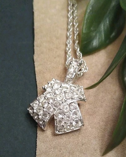 SWAROVSKI 16" Signed Silver Tone Criss Cross Clear Crystal "X" Pendant Necklace! - Picture 12 of 12