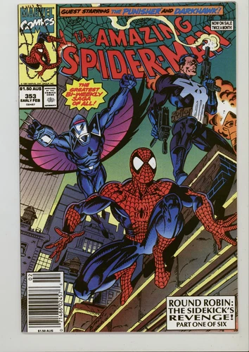AMAZING SPIDERMAN #353 Punisher RARE AUSTRALIAN PRICE VARIANT