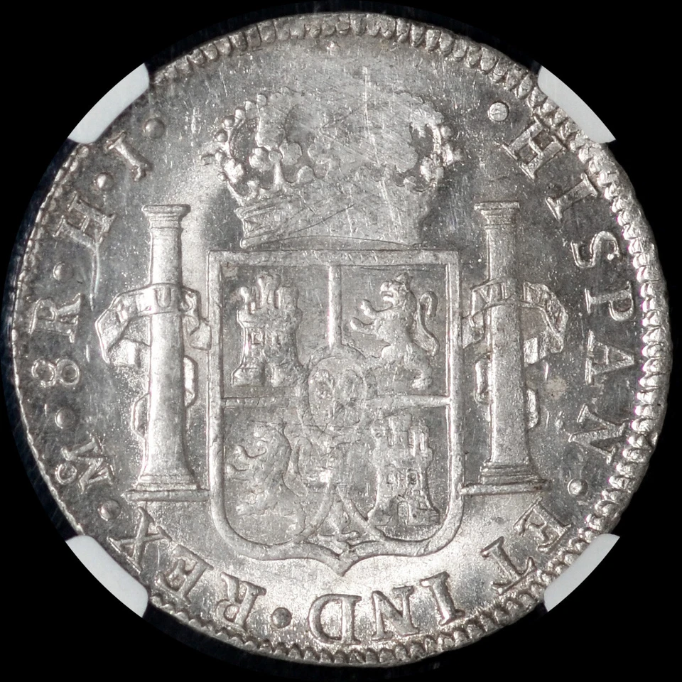 NGC MS61 1810 Mo-HJ México Ferdinand VII prata 8 reais - Imagem 4 de 4