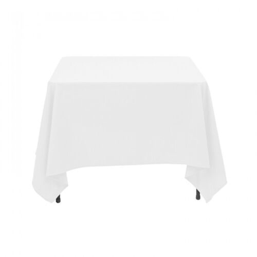 White Table Cover Cloth Polyester Round Rectangle Square Tablecloths for Wedding - Picture 19 of 21