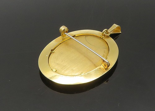 18K GOLD  Vintage Genuine Diamonds Portrait Twist Frame Brooch Pin  GB062 - Picture 4 of 6