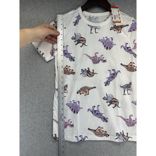 Cat & Jack T-Shirt Boys White Short Sleeve Dinosaur Pullover Size L (12/14) - Picture 3 of 8