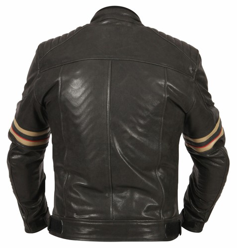 Weise Detroit Mens Leather Motorcycle Bike Jacket | Urban Retro Cafe Racer Style - Picture 4 of 10