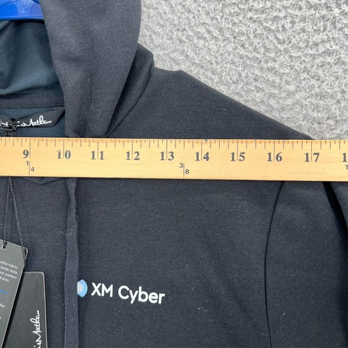 TRAVIS MATHEW Coveside Hoodie Mens Small Black Fleece Pullover XM CYBER Logo NEW - Picture 6 of 20
