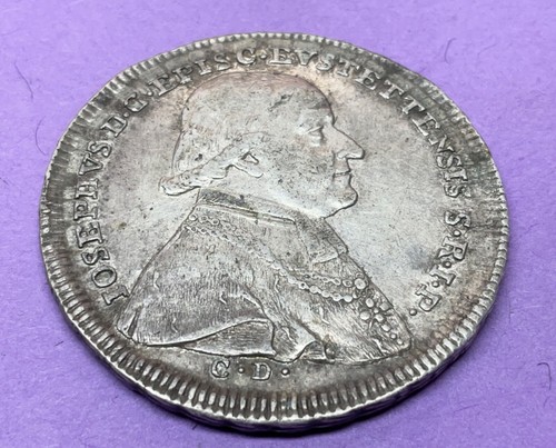 Rare 1796 Eichstätt Diocese: 1/2 Thaler Joseph Graf von Stubenberg Silver Coin - Picture 6 of 7
