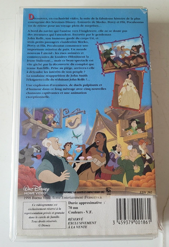 Pocahontas II Un Nouveau Monde - VHS SECAM Disney - VF - Imagen 7 de 7