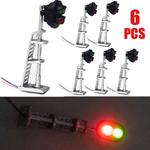 6* Model Railroad HO Scale 1:87 Track Signals 2-LEDs Green Red Block Lights Lamp - Picture 2 of 7