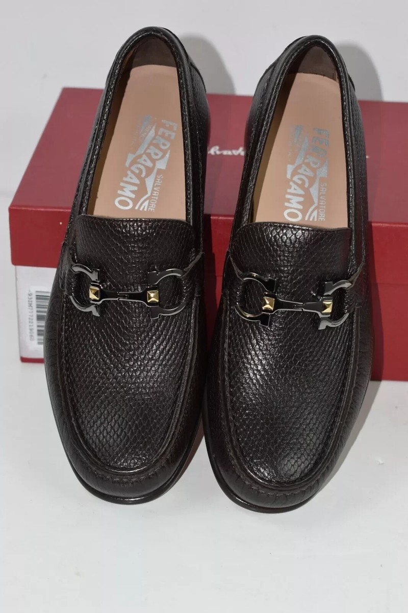 NIB Salvatore Ferragamo Size 9 1/2 E Prat Hickory Deer Slip  display picture 1