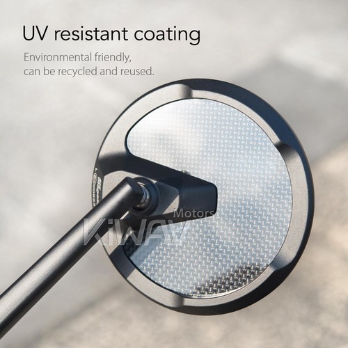 VAWiK Slim Round Mirrors MAMBA Black Carbon M10 fits Triumph Buell Ducati Norton - Bild 11 von 12