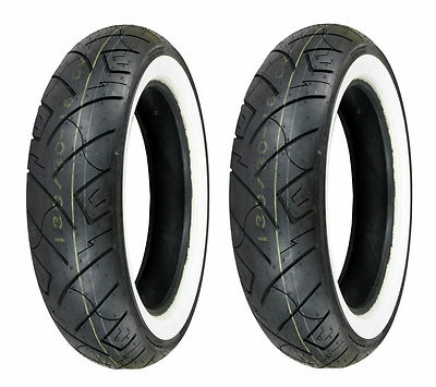 バロックノワールQ90 Shinko 90/90-21 & 180/55-18 777 White Wall Tires For Victory