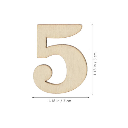 Números de madera 3D 100 piezas números de madera sin terminar hágalo usted mismo números de reloj - Imagen 6 de 12