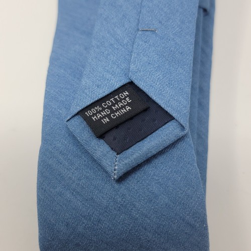 ZENIO Slim Denim Style Krawatten - Blau / Sky / Navy Krawatte - 100% Baumwolle - Bild 10 von 16