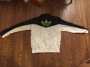 black and lime green adidas jacket