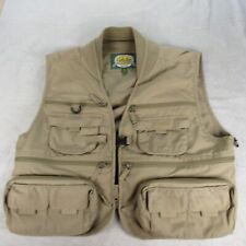 Cabelas Fishing Vest Mens Large Khaki Cotton Blend Pockets Hunting Outdoor
