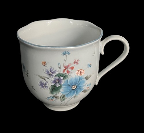 Juego de 3 tazas planas frescas Mikasa Rondo EJ 501 tazas de café marfil con flores - Imagen 3 de 6