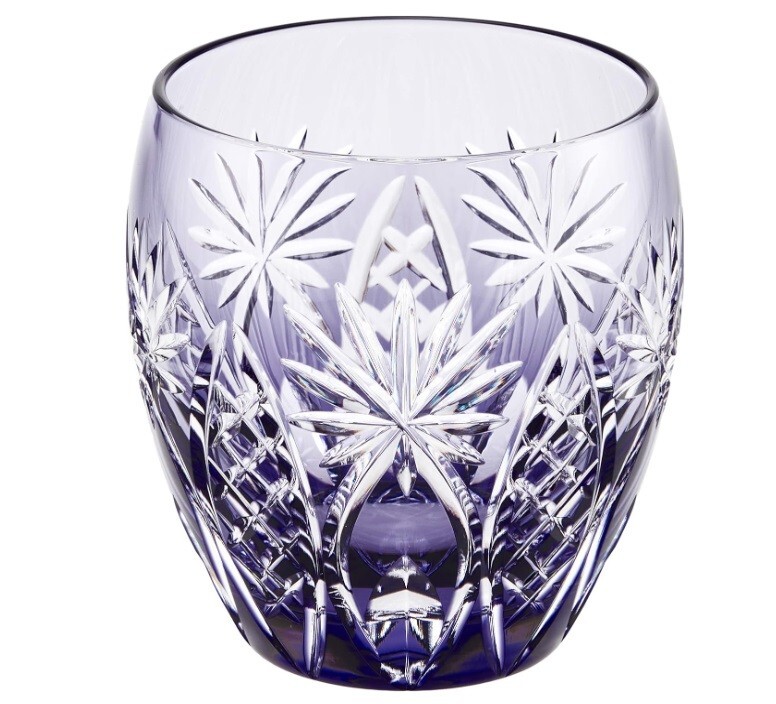 Kagami Crystal Rock Glass Purple Edo Kiriko 240 cc Yakushige