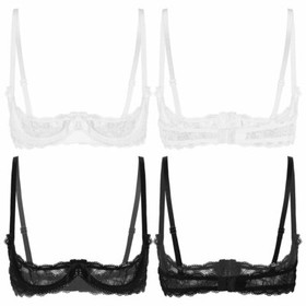 Sexy-women Bra Tops See Through Sheer Lace Lingerie Open Cups Bralette Lingerie