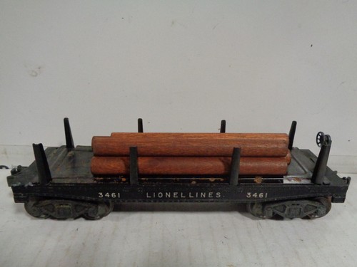 1949-52 VINTAGE LIONEL #3461X O GAUGE OPERATING LOG CAR IN ORIGINAL BOX - Picture 5 of 7