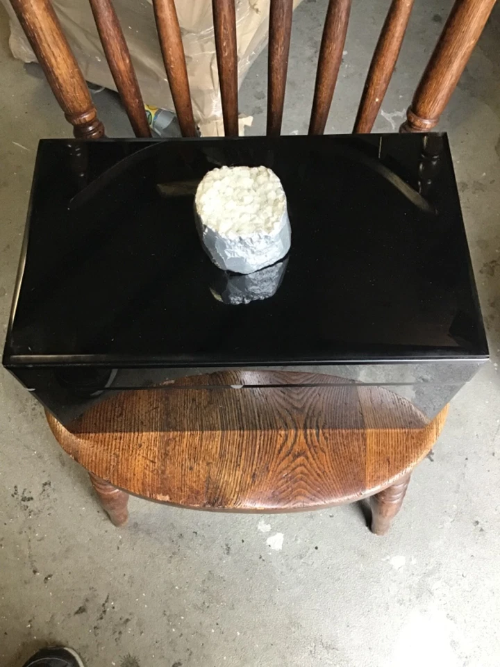 Container CYAN DESIGN Modern Contemporary Solitaire Black Glass & Wood 14 x 8 - Image 2 of 4