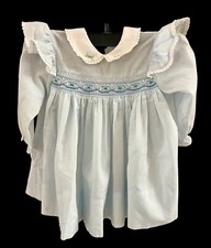 Vintage Cherubs New York Toddler Girl smocked dress embroidered flower boutique