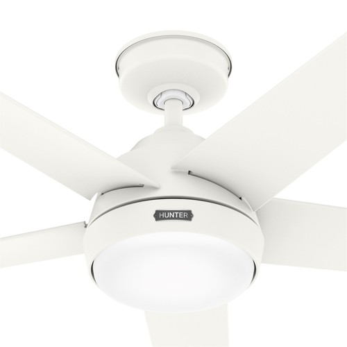 Hunter Fan 52 in Casual Matte White Outdoor Ceiling Fan with Light and 5 Blades - Picture 3 of 7